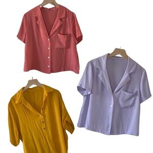 Three Pastel Color Blouses